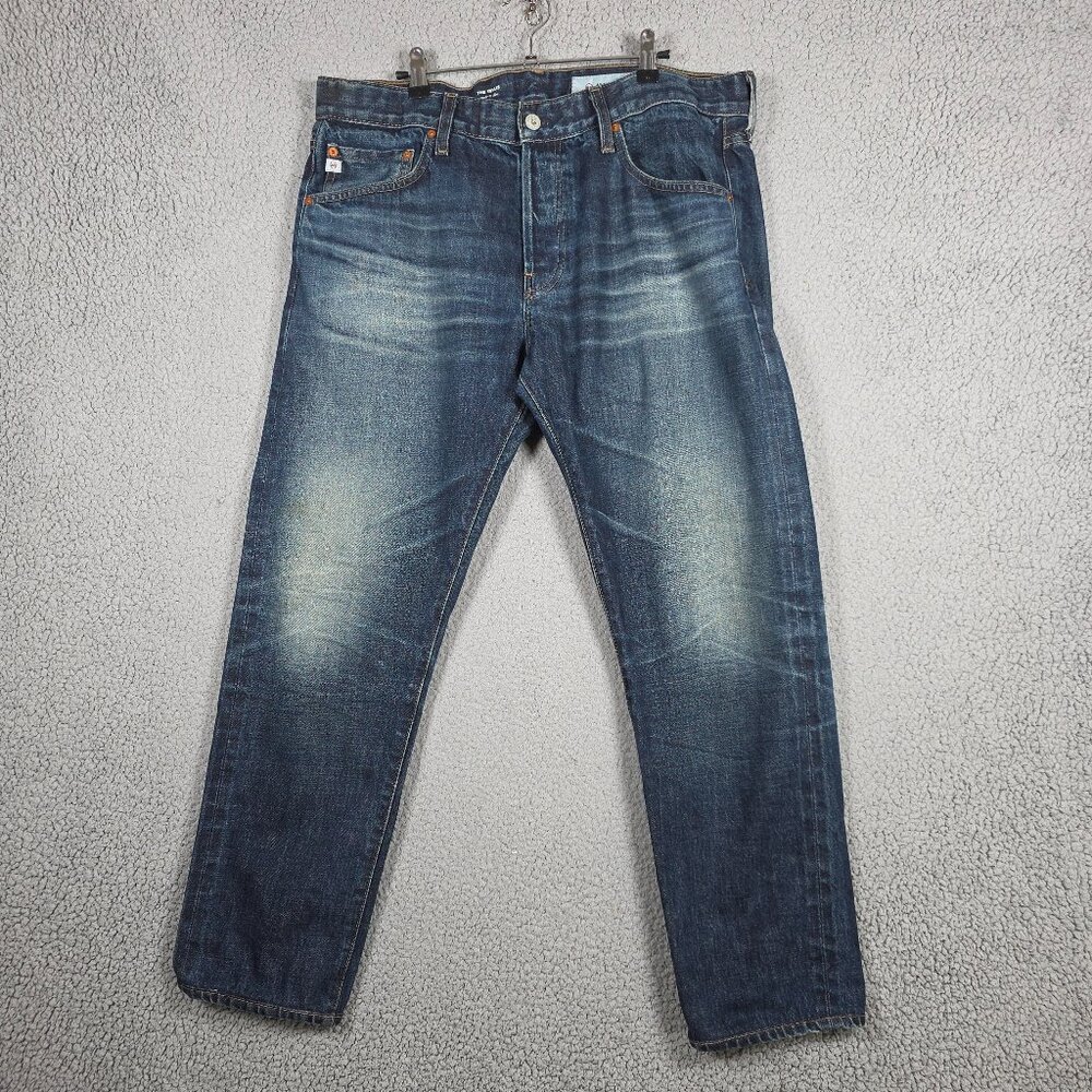 Adriano Goldschmied The Tellis Jeans Men 36R Medium Wash Slim Straight Selvage